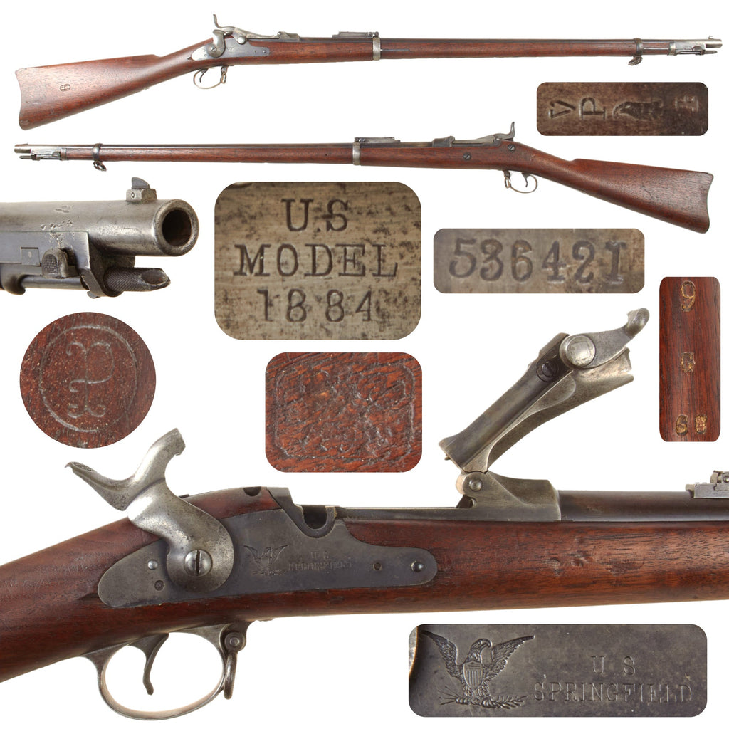 Original U.S. Springfield Trapdoor Model 1884 / 1888 Round Rod Bayonet Rifle Made in 1892 - Serial 536421 Original Items