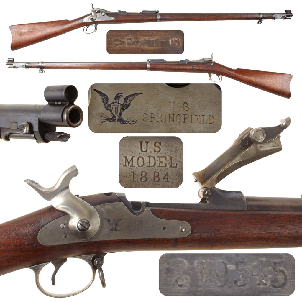 Original U.S. Springfield Trapdoor Model 1884 / 1888 Round Rod Bayonet Rifle Made in 1885 with Butt Trap Tools - Serial 279545 Original Items