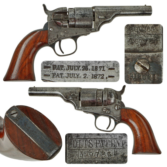 Original U.S. Civil War Era Rare Colt M-1862 Pocket Navy .38 Centerfire Cartridge Factory Converted Revolver - Serial 309786 Original Items
