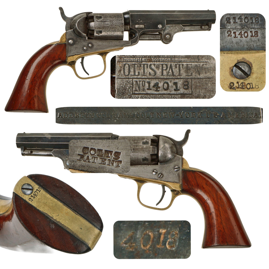 Original U.S. Civil War Colt M1849 Pocket Percussion Revolver with 4" Barrel and Cylinder Scene Made in 1862 - Matching Serial 214018 Original Items