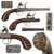 Original 18th Century English Queen Anne Flintlock Pistol by Joseph Bunney with Turn-Off Barrel, Figured Wood Grip, and Grotesque Butt Cap - Circa 1780 Original Items
