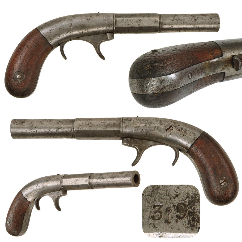 Original U.S. Civil War Era Bacon & Co. .34cal Underhammer Rifled Percussion Boot Pistol Circa 1855 - Matching Serial 39 Original Items