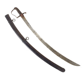Original U.S. War of 1812 American Manufactured British P-1796 Style Cavalry Sabre with Original Scabbard