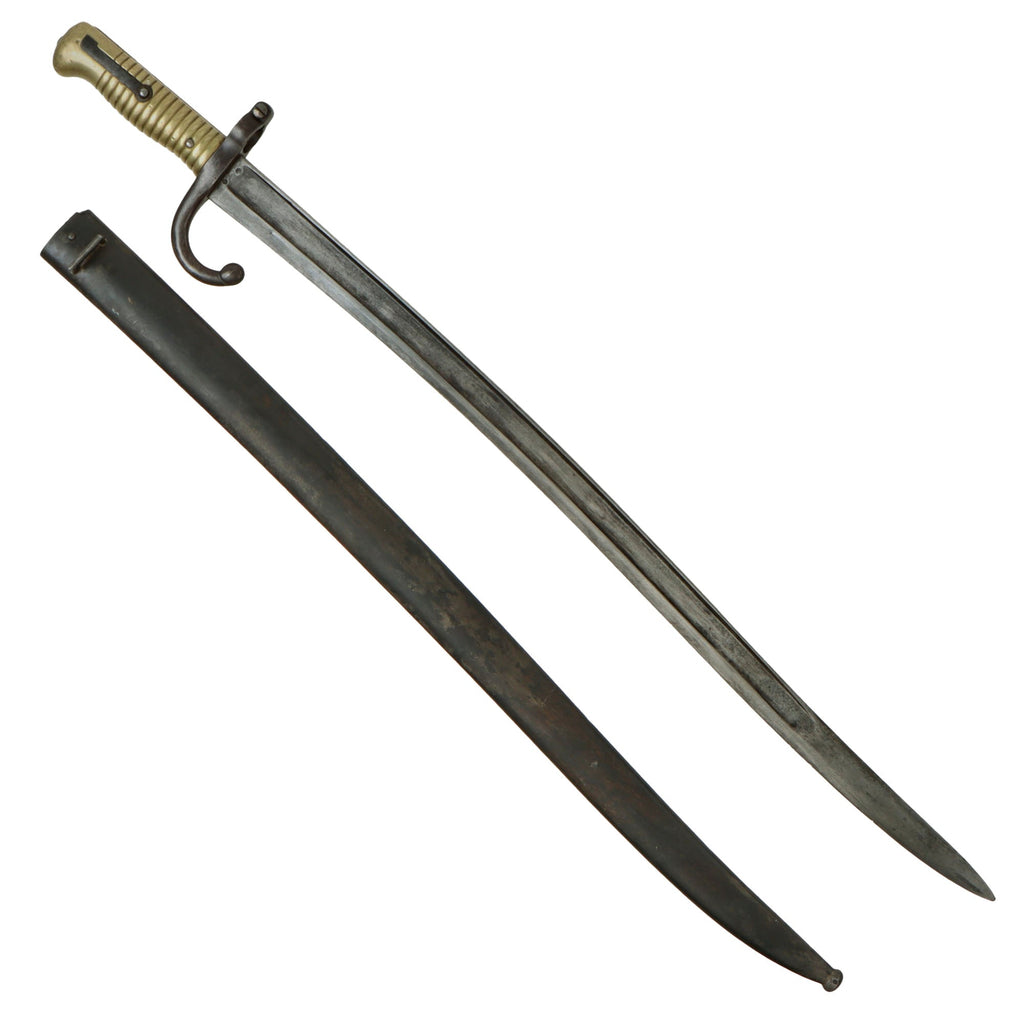 Original French M1866 Chassepot Saber Bayonet by St. Étienne with Scabbard - Dated 1875 Original Items