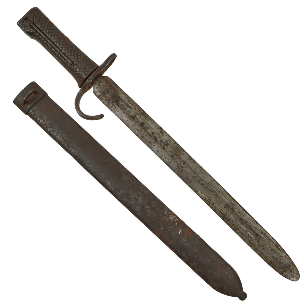 Original Japanese WWII Scarce Child’s All Metal Training Bayonet with Scabbard Original Items