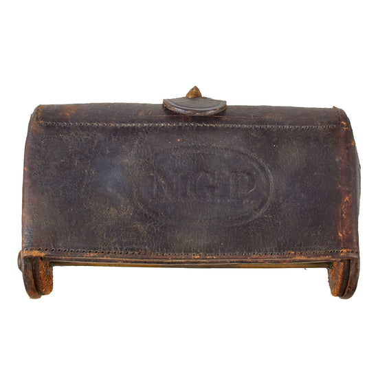 Original U.S. Indian Wars M1874 .45/70 McKeever Cartridge Box with NGP Pennsylvania National Guard Embossing - Springfield Trapdoor Rifle Original Items