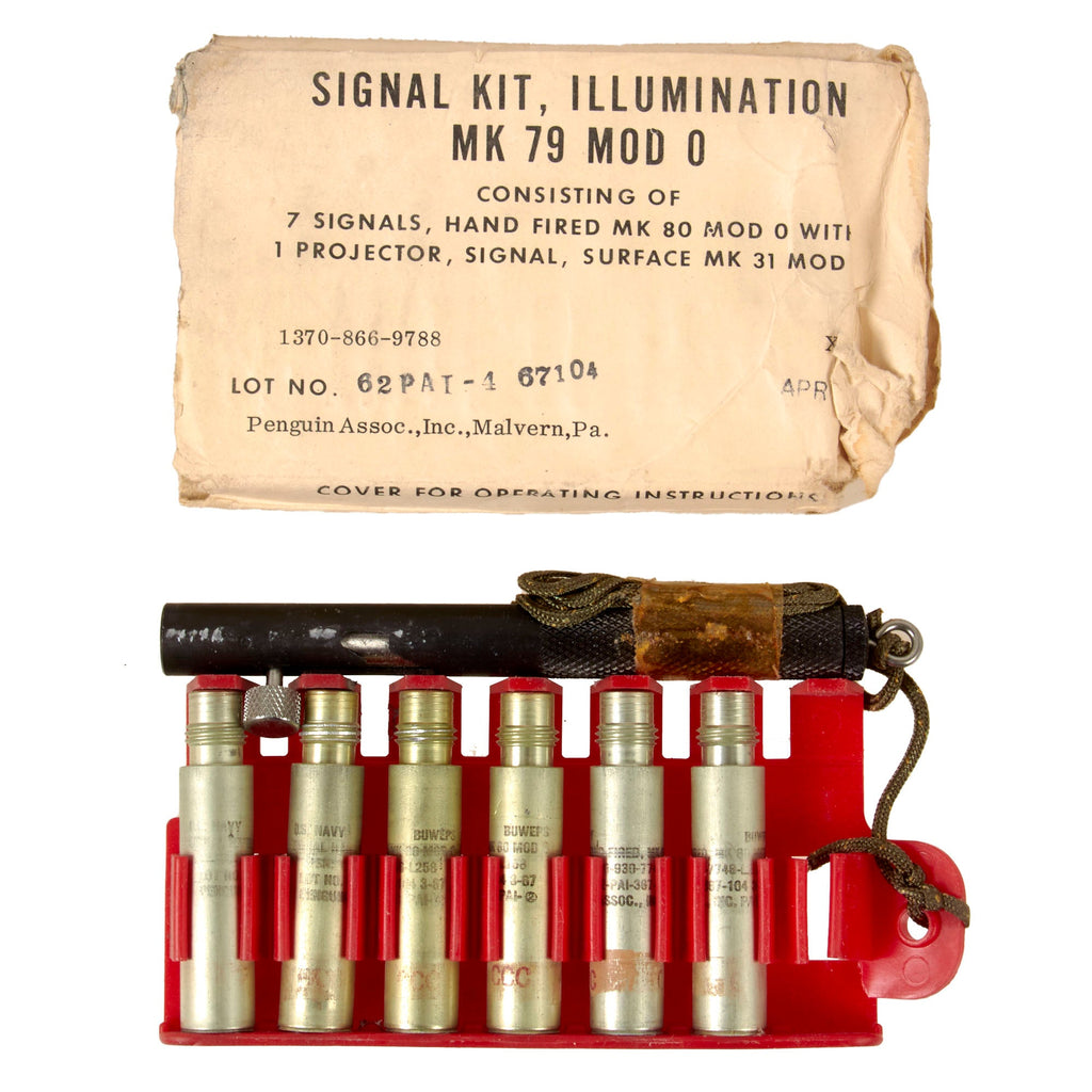 Original U.S. Vietnam War Mk 79 Penflare Set with All Flares Intact - Dated 1967 Original Items