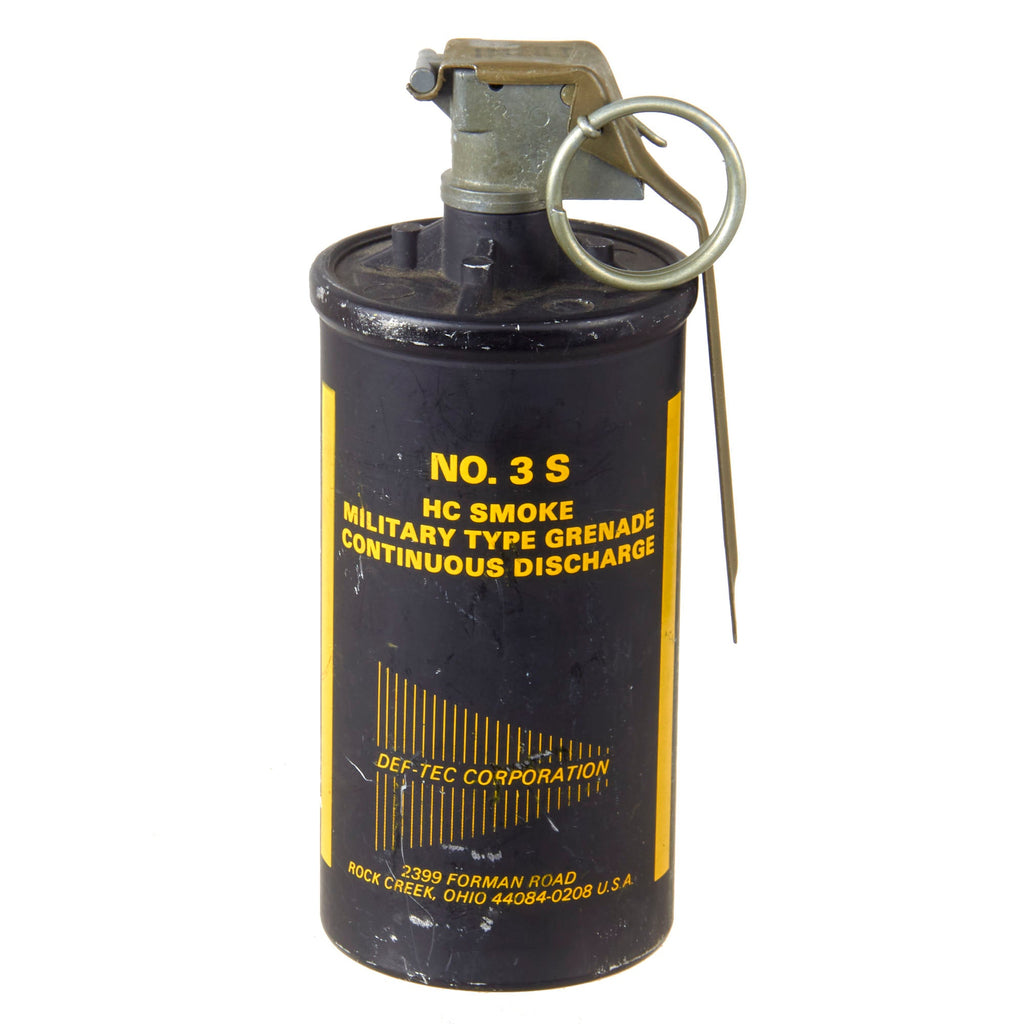 Original U.S. GWOT DEFTEC Inert No. 3S HC Smoke Mace Riot Grenade - Training Familiarization Example Original Items