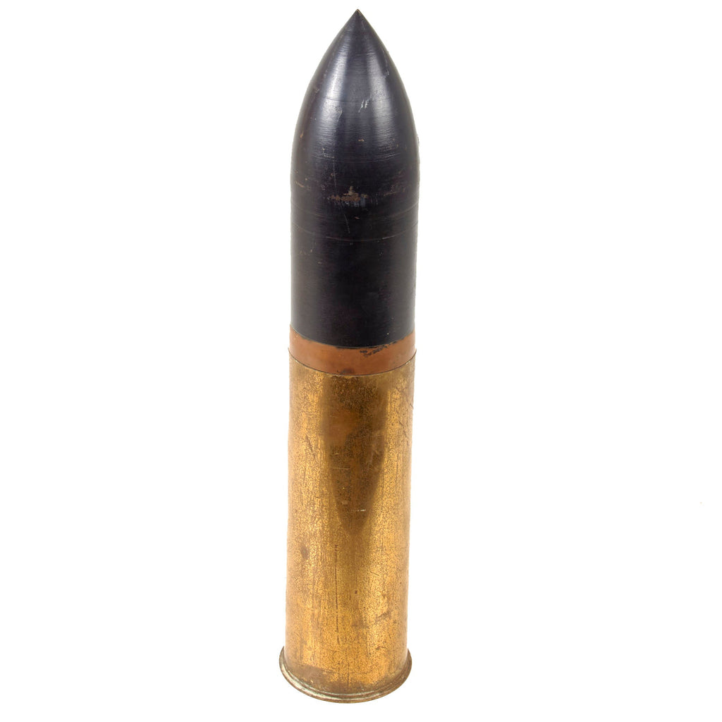 Original U.S. WWI Navy Inert 3” Armor-Piercing Round with Casing by Garland Manufacturing Company of Canada - Dated 1917 Original Items