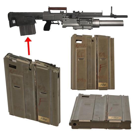 Original U.S. Vietnam War Era Experimental SPIW Special Purpose Individual Weapon Rifle Magazine - Very Rare Original Items