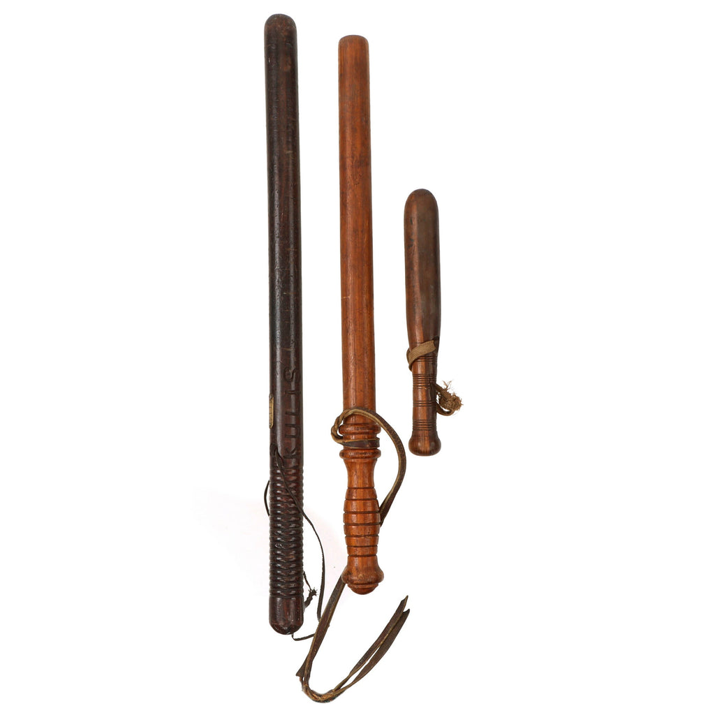 Original British & U.S. 1890s-1940s Vintage Truncheon Lot - Lot of Three Original Items