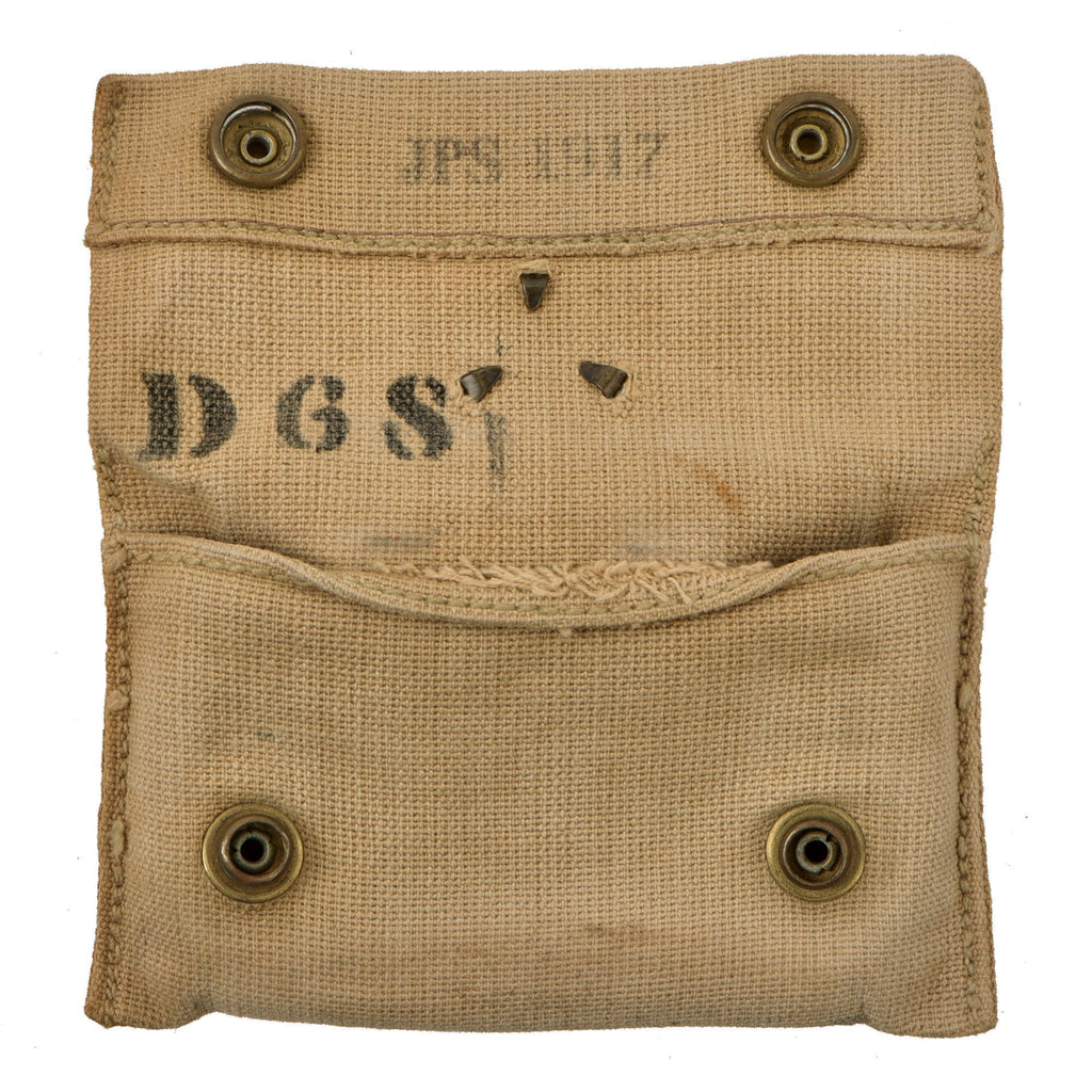 Original U.S. WWI M1910 First Aid Pouch by JPS with 1916-Dated Unopened Bandage - Dated 1917 Original Items