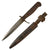 Original German WWI Trench Fighting Knife with Ribbed Grips & Original Rolled Steel Scabbard Original Items