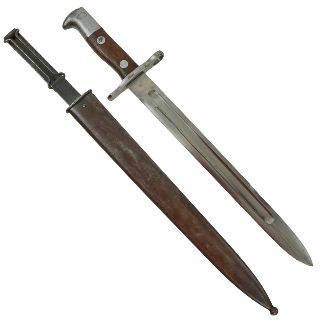 Original U.S. Spanish-American War Model 1892 Krag Rifle Bayonet and Scabbard - Dated 1897 - Excellent Original Items