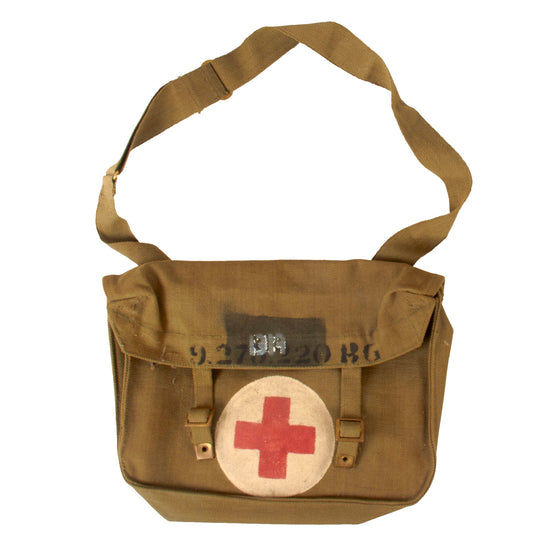 Original British WWII Pattern 1937 Medic Shoulder Bag for Shell Dressings with Shell Dressing Original Items