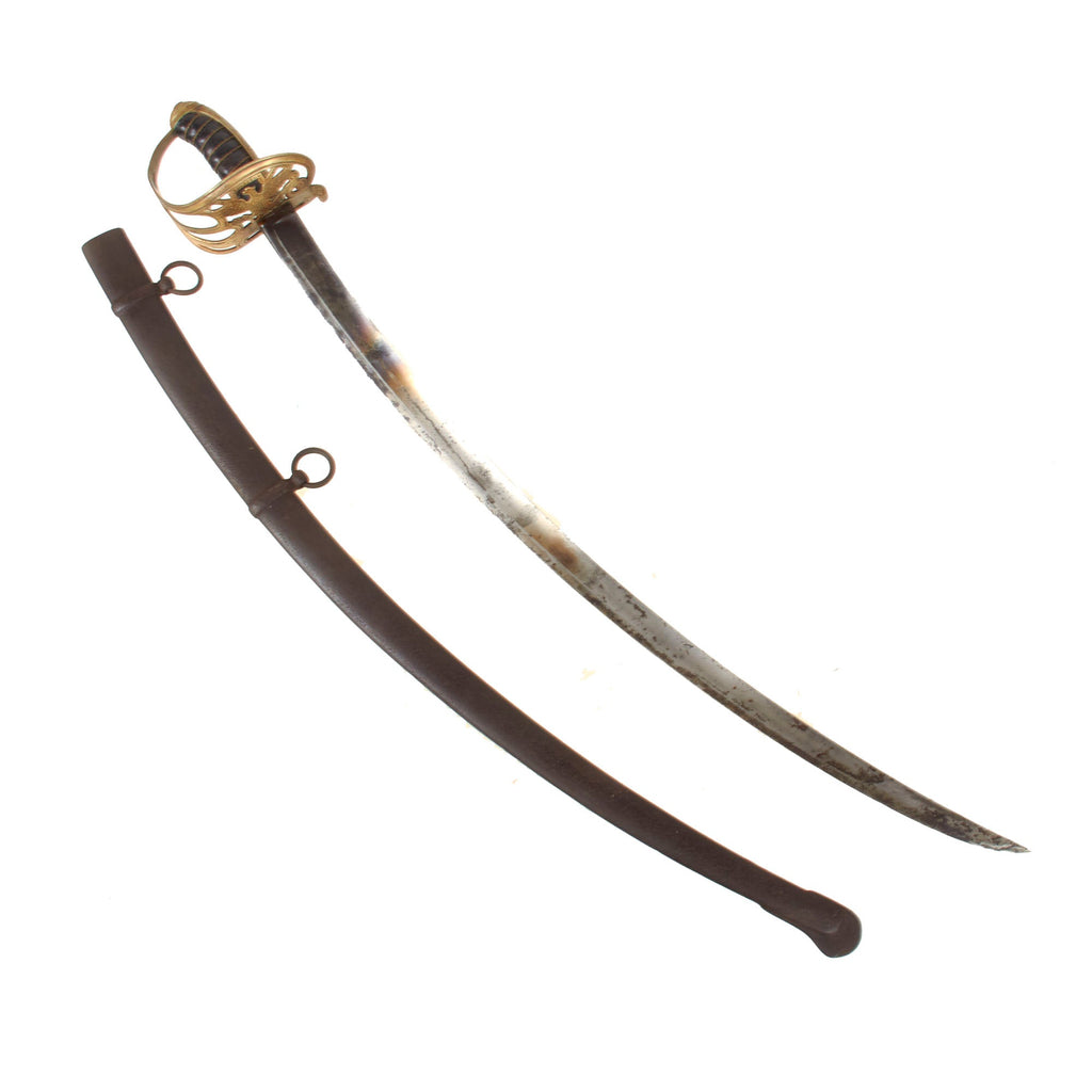 Original U.S. Civil War M-1850 Style German Imported Non-Regulation Cavalry Officer’s Sword & Scabbard - Rare Eagle Variant on Basket Original Items