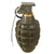 Original U.S. WWII Inert MkII Pineapple Practice Grenade with Yellow Ring & M10A3 Fuze in Original Husk Original Items