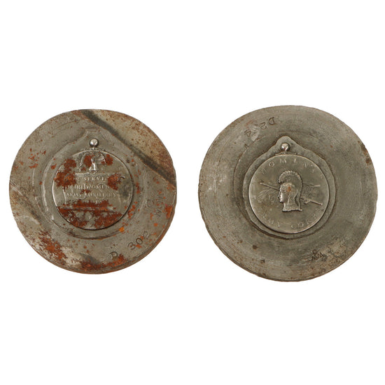 Original U.S. WWII Women's Army Corps Service Medal Die Set - Front and Back Original Items