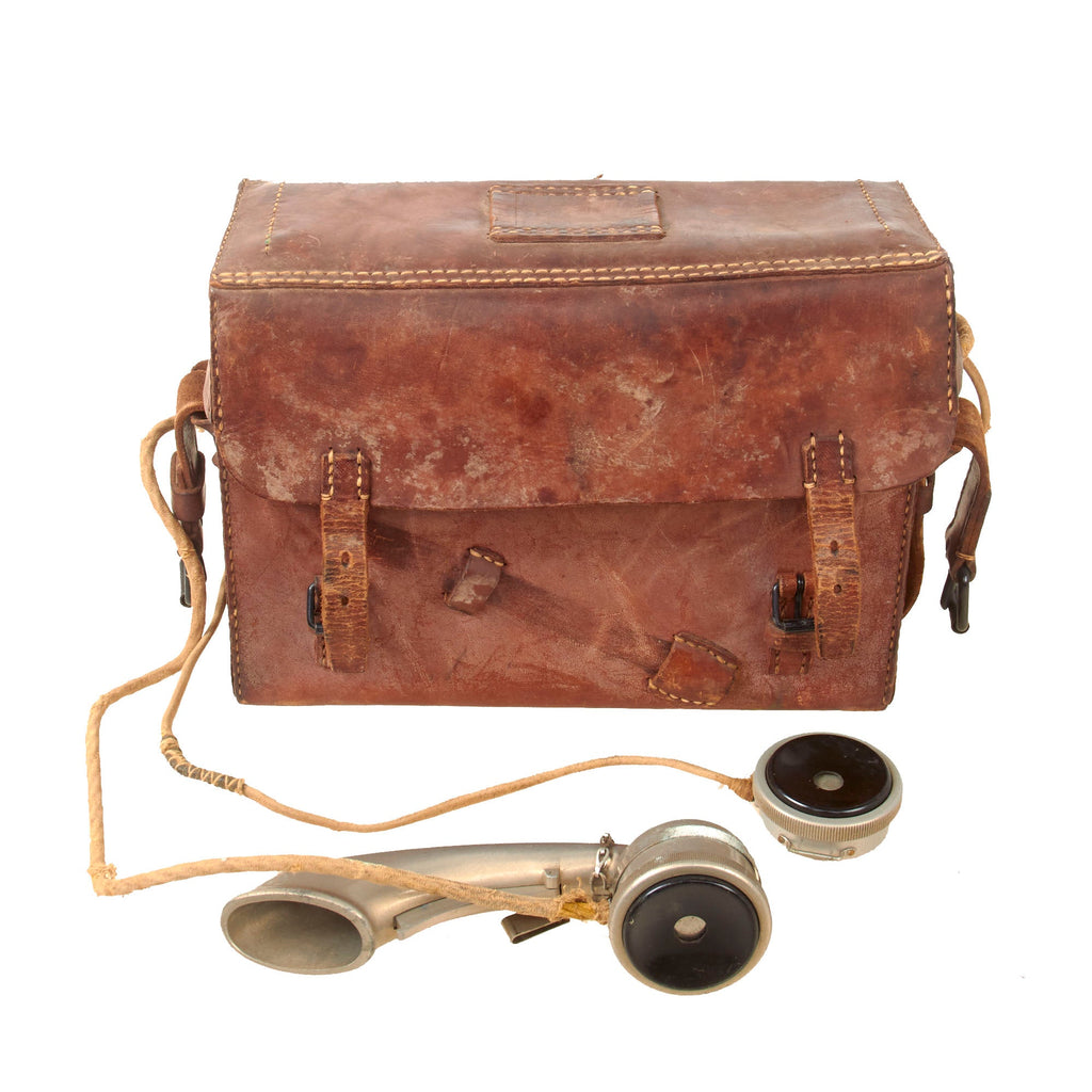 Original Japanese WWII Type 92 Field Phone in Rare Leather Carrier Original Items