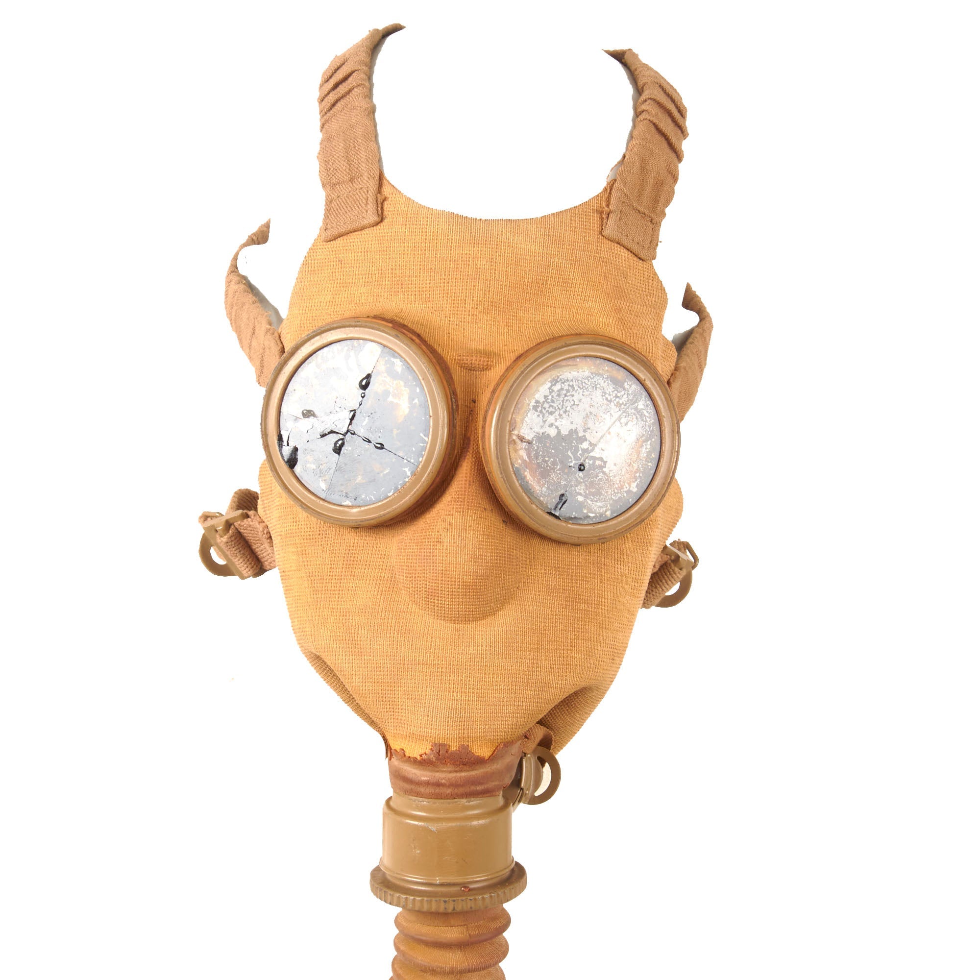 Original Japanese WWII Type 99 Gas Mask With Intact Hose, Filter