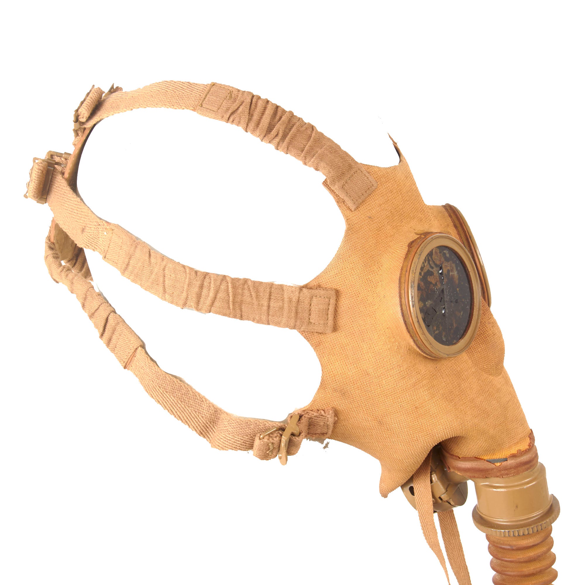 Original Japanese WWII Type 99 Gas Mask With Intact Hose, Filter