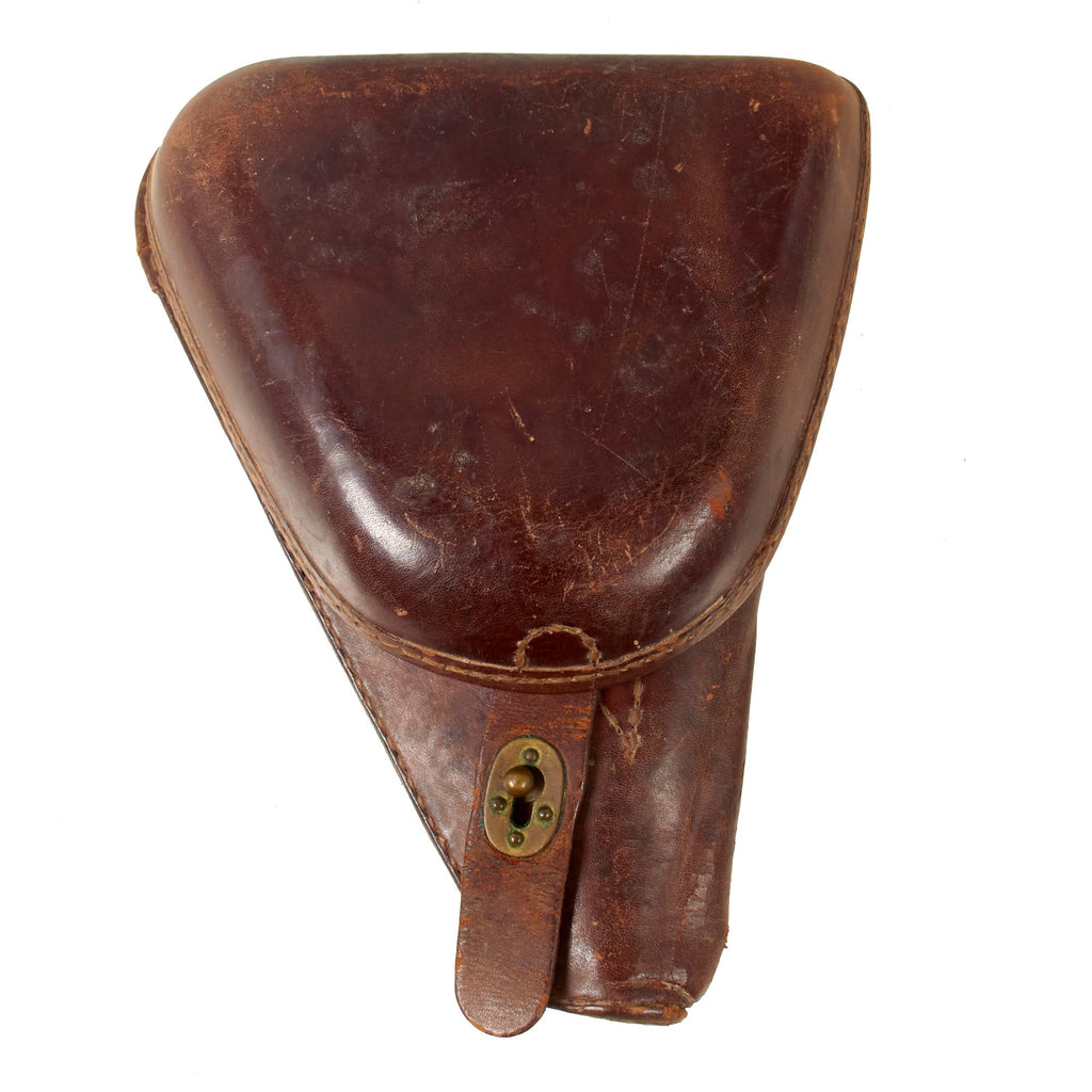 Original Japanese WWII Type 14 Nambu Pistol Leather Holster - Dated 1944 Original Items