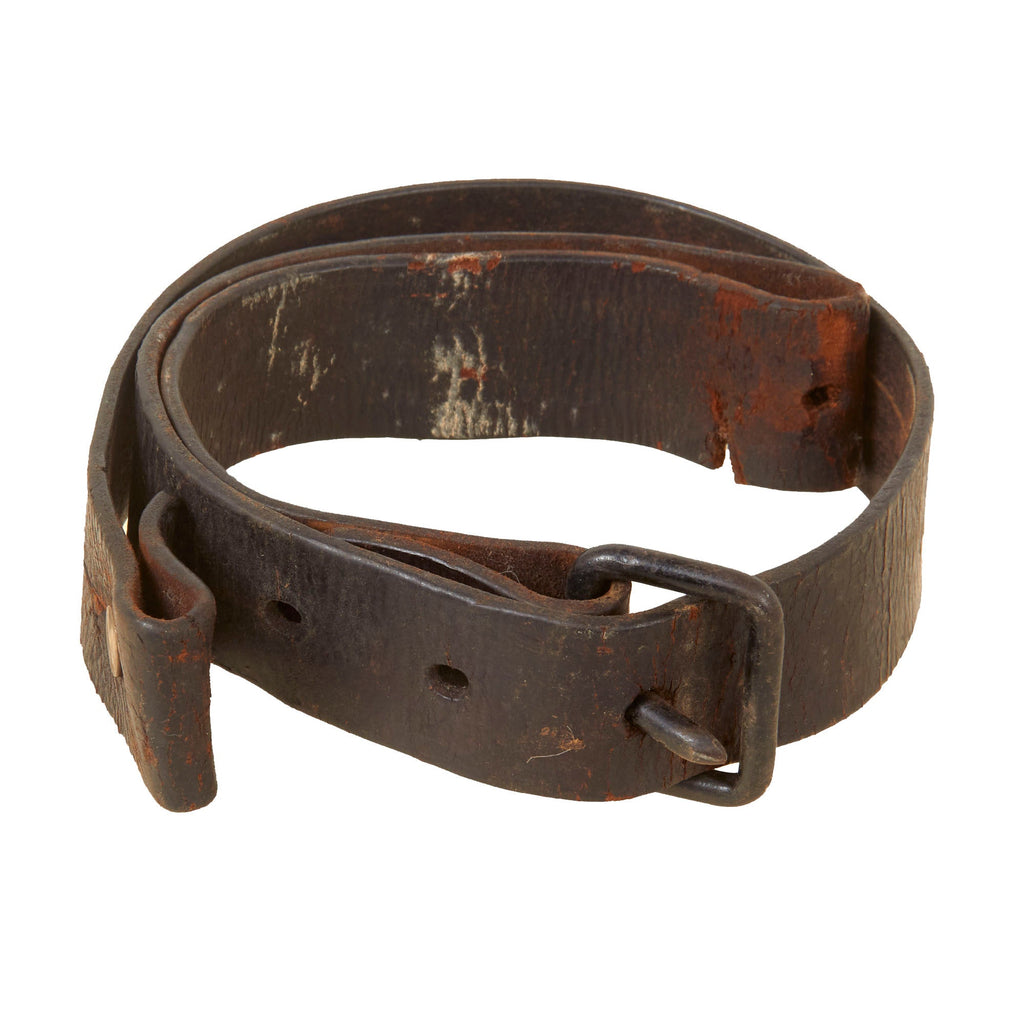 Original Imperial Japanese WWII Type 38 Arisaka Leather Rifle Sling - Rare Original Items