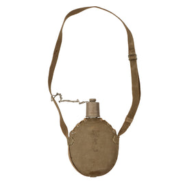Original Imperial Japanese WWII Special Naval Landing Forces Canteen with Canvas Cover & Strap