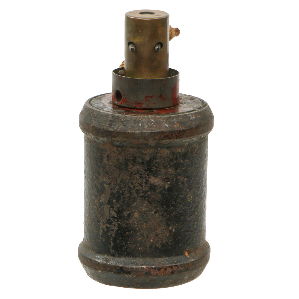 Original Japanese WWII Inert Type 99 Kiska Hand Grenade with Fuse & Pull String - Dated 1942 Original Items