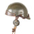 Original French WWII Model 1935 Tanker Armored Vehicle Helmet with Rare Communications Headset & Crossed Cannons RF Badge Original Items