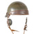 Original French WWII Model 1935 Tanker Armored Vehicle Helmet with Rare Communications Headset & Crossed Cannons RF Badge Original Items