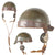Original French WWII Model 1935 Tanker Armored Vehicle Helmet with Rare Communications Headset & Crossed Cannons RF Badge Original Items