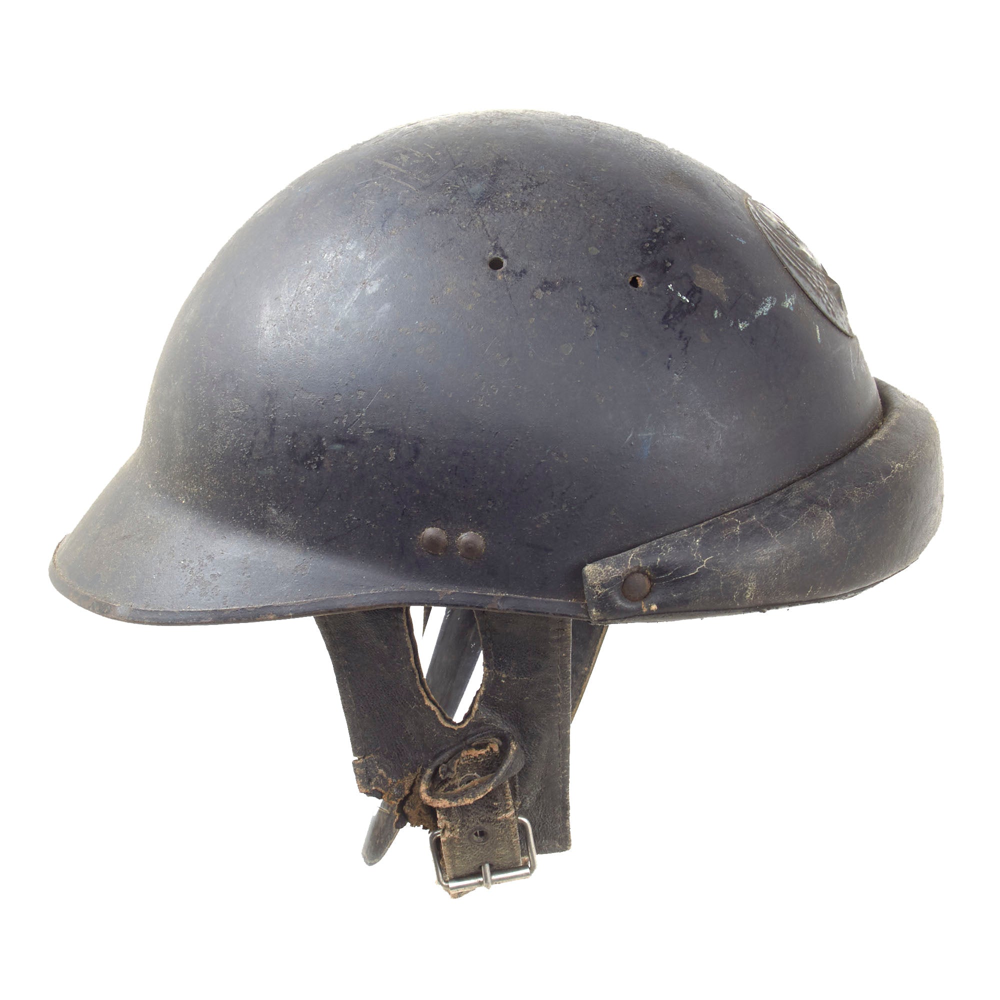 Original French WWII Model 1935 Armored Vehicle Helmet with Air Force – International Military Antiques