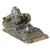 Original French Pre-WWII Renault FT Light Tank Desk Model Display with Armored Helmet Inkwell Cover & 502nd Combat Tank Regiment Regiment Plaque - Missing Inkwell Original Items