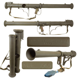 Original U.S. Deactivated M20 A1 B1 3.5 Inch Super Bazooka Rocket Launcher Serial A1663 with Practice Rocket