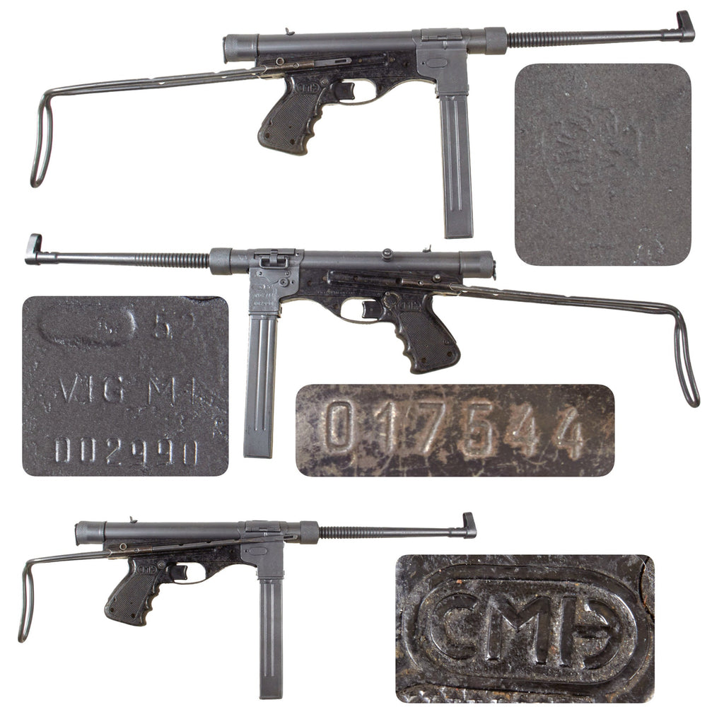 Original Belgian Vigneron M1 Aluminum Receiver Display Submachine Gun with Live Barrel and Magazine - Serial 002990 Original Items