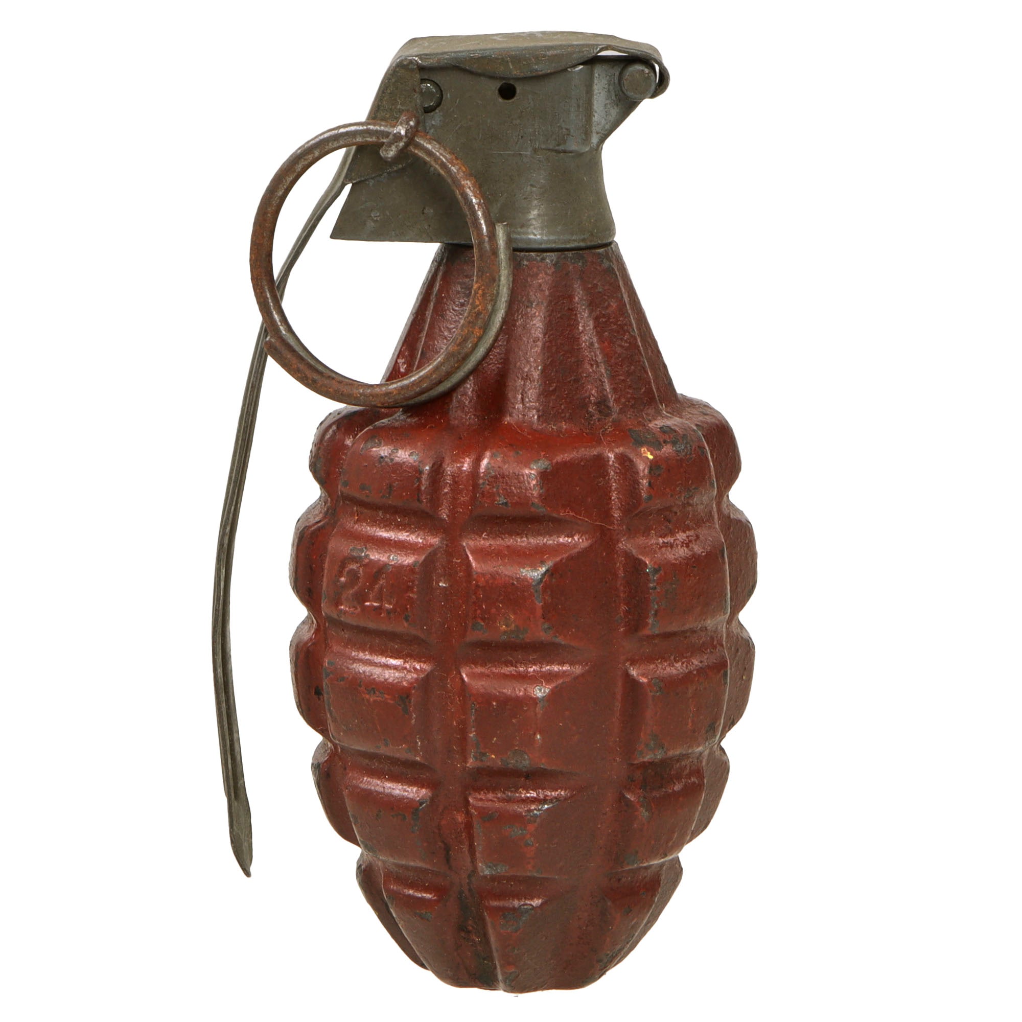 Original U.S. WWII Era Inert MkII Pre War Red Practice Pineapple