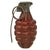 Original U.S. WWII Era Inert MkII Pre War Red Practice Pineapple Grenade with Unmarked Fuze - Circa 1920-1930 Original Items