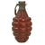 Original U.S. WWII Era Inert MkII Pre War Red Practice Pineapple Grenade with Unmarked Fuze - Circa 1920-1930 Original Items
