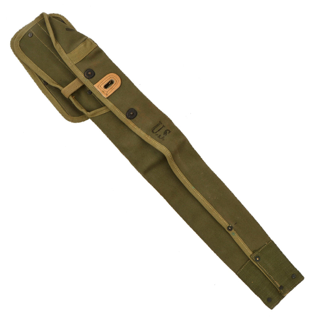 Original U.S. WWII Canvas M1 Carbine “Experimental” Khaki Canvas Scabbard by Protection Products Co. - Dated 1943 Original Items