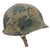 Original U.S. Vietnam War WWII Front Seam M1 Helmet with Original Graffiti On Mitchell Pattern Camouflage Cover “Combat Kelly” and “Night Jump” with Westinghouse Liner Original Items
