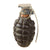 Original U.S. WWII Inert MkII Pineapple Grenade with Yellow Ring and M10A2 Fuze by The American Fireworks Company in Original Husk Original Items