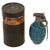 Original U.S. WWII M21 Inert Practice Pineapple Fragmentation Training Hand Grenade with Early Tapered Body and Original Correct Husk Original Items