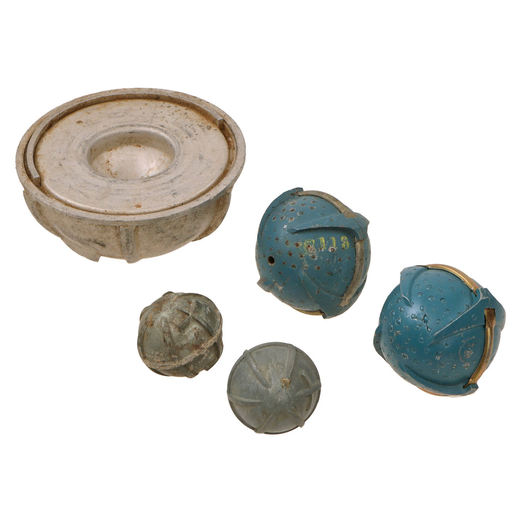 Original U.S. Vietnam War Inert Lot of BLU-26/B Training Clusterbomb Bomblets - Five Pieces Total Original Items