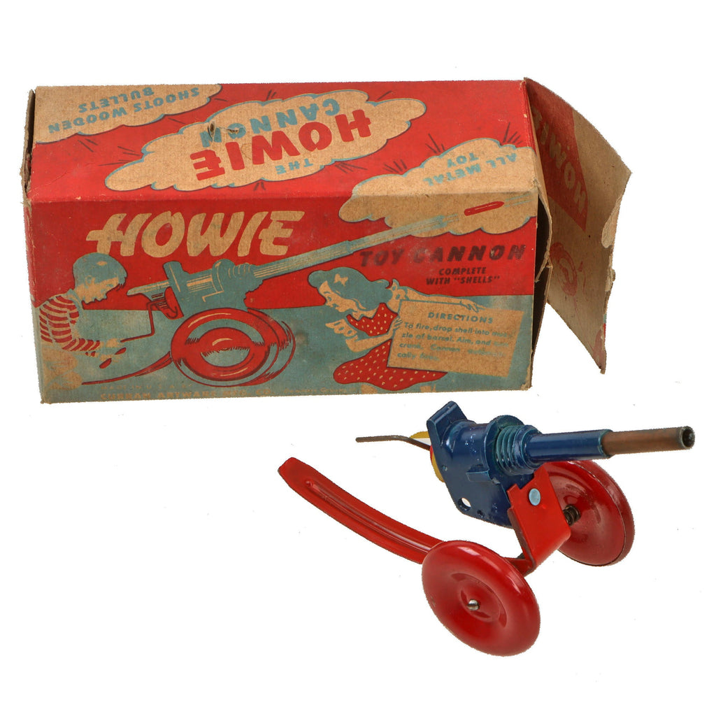 Original U.S. Post-WWII “Howie” Toy Cannon Made from Surplus Mk. II Grenade Fuze in Original Box - Inert Original Items
