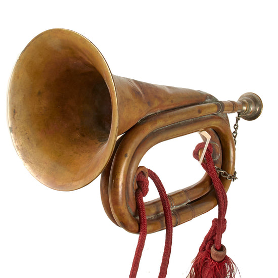 Original U.S. Indian Wars Bugle with Red Artillery Cord by Lyon & Healy of Chicago Original Items