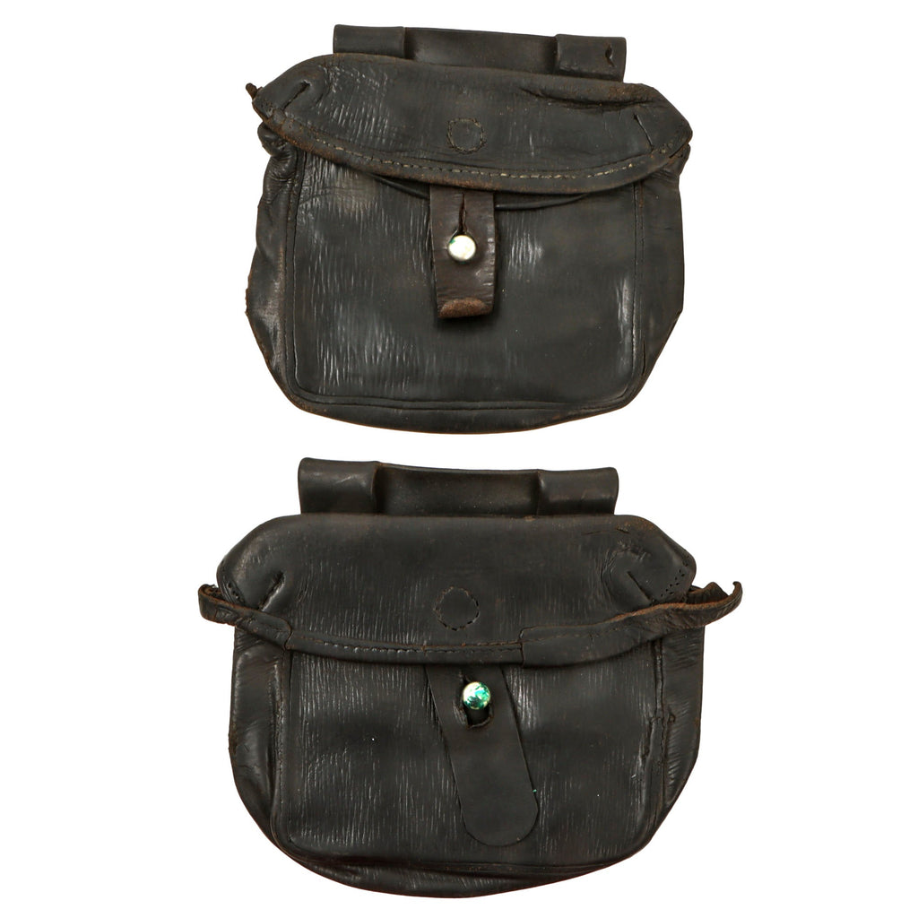 Original Norwegian WWI Era Krag Jørgensen Ammunition Pouches Marked Norwegian Army - Set of 2 Original Items