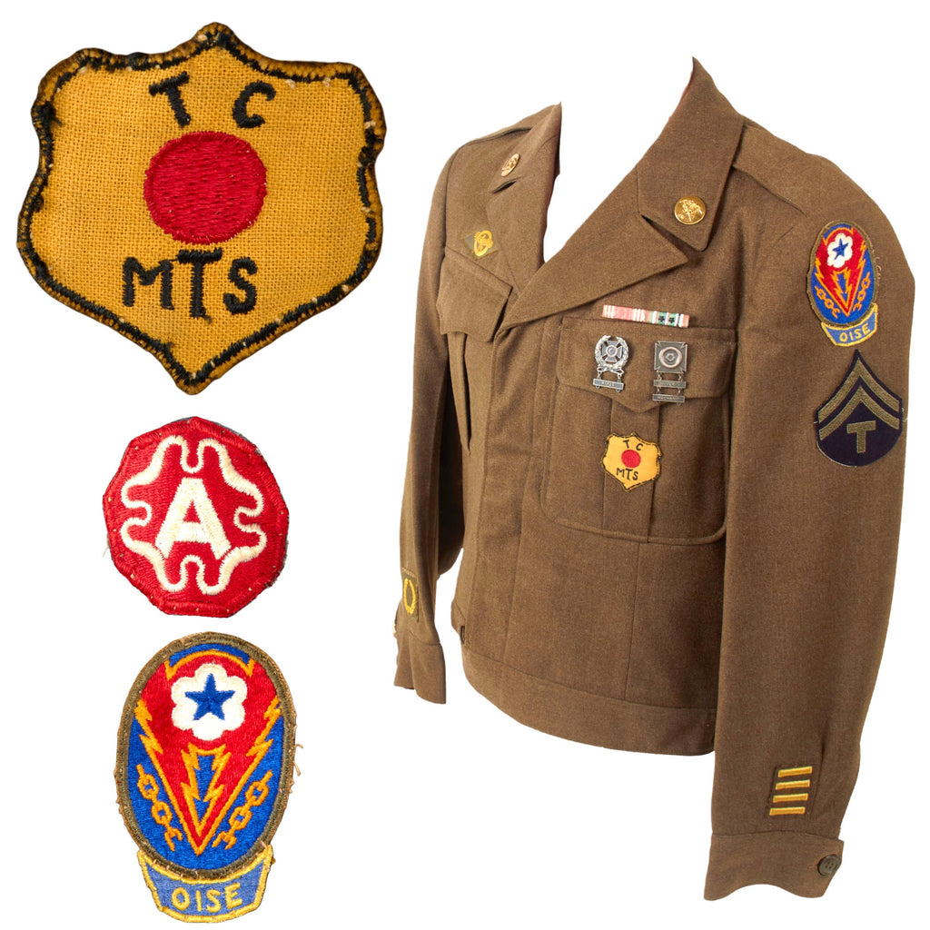 Original U.S. WWII US Army “Red Ball Express” Ike Jacket With ADSEC Oise & 9th Army Patches - Rare Original Items