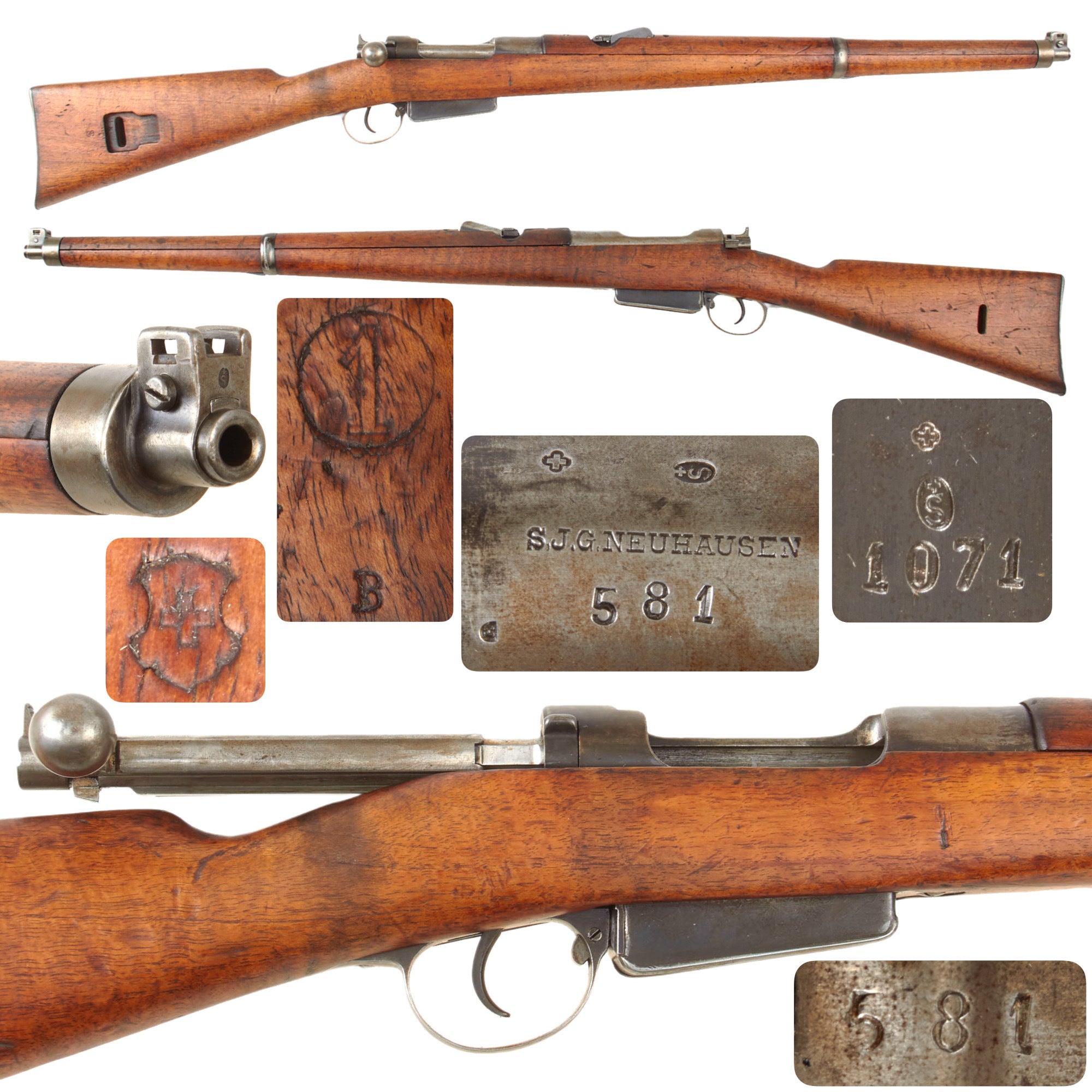 Original Antique Swiss Mannlicher Model 1893 Straight-pull Carbine