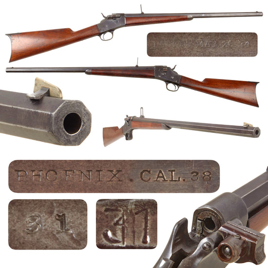 Original U.S. Rare Early Whitney Phoenix Single Shot Rotating Breech .38cal Centerfire Sporting Rifle - Matching Serial 31 Original Items